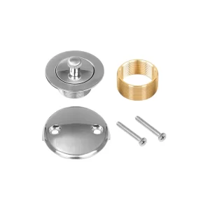 100% Brass Lift & Turn Bathtub Drain – Brushed Nickel – Bathtub Conversion…