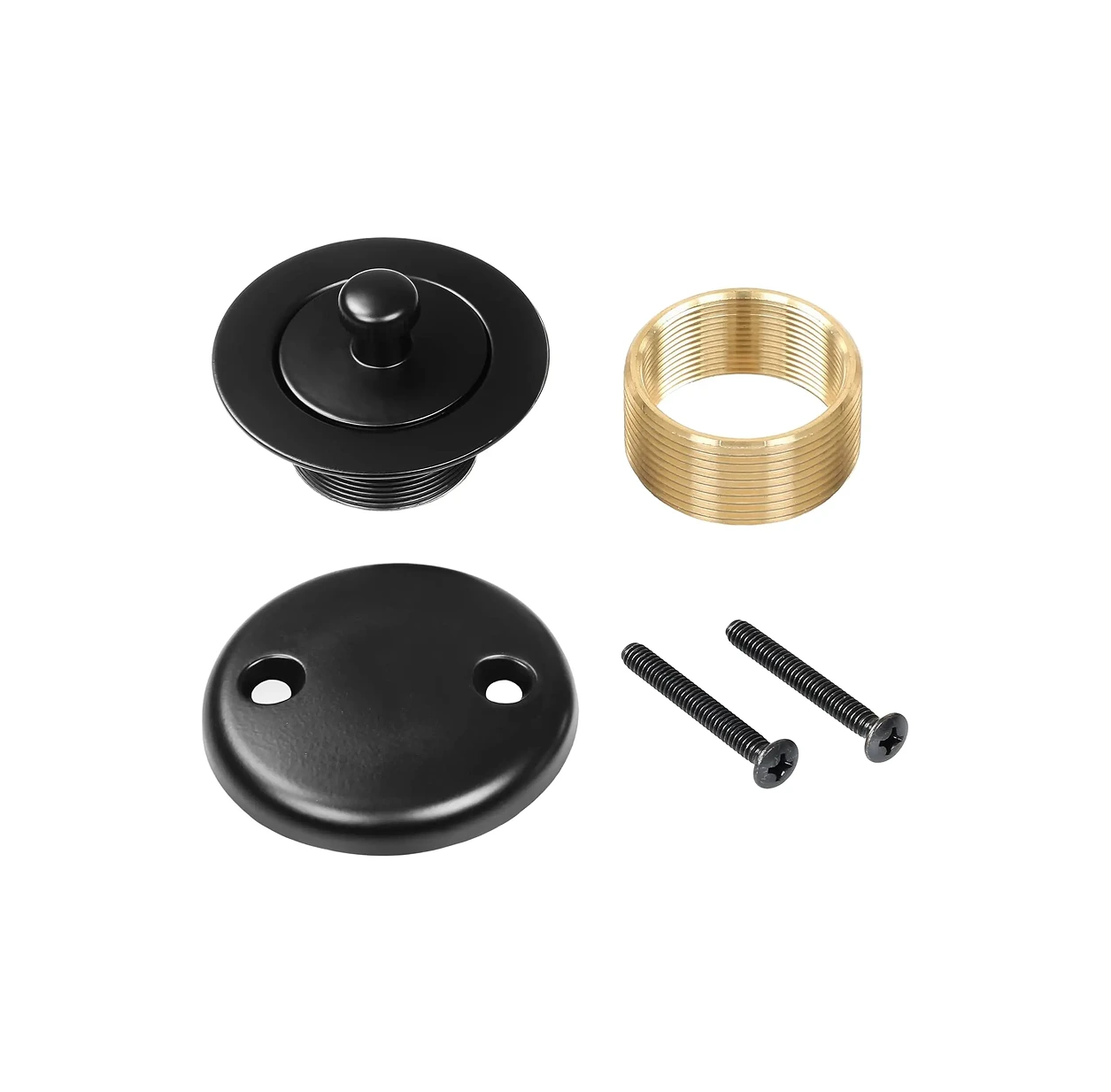 100% Brass Lift and Turn Bathtub Drain Set w/Overflow Plate